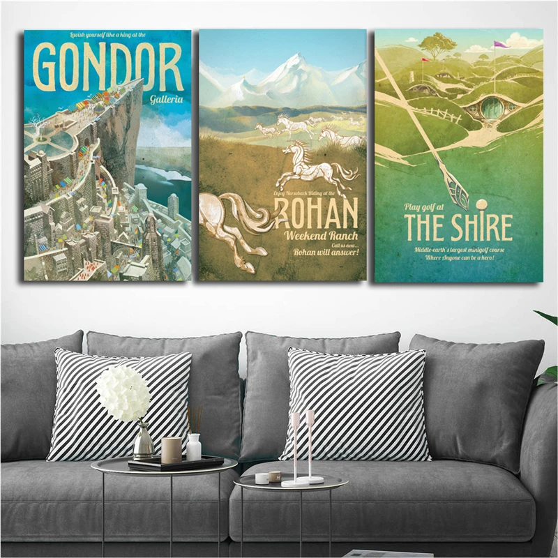 

Lord Of The Rings Travel To Middle Earth Wallpaper Canvas Painting Print Bedroom Home Decor Modern Wall Art Oil Painting Poster