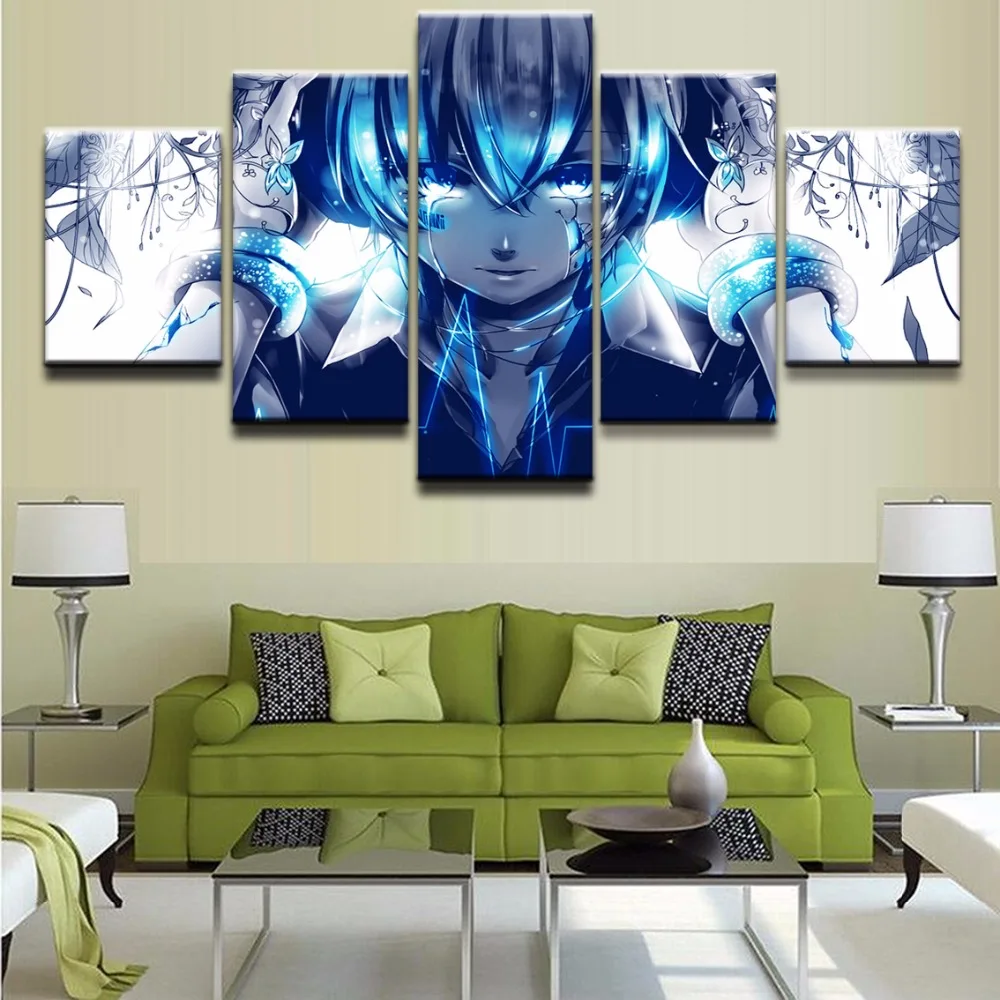 

Wall Art Painting Pictures Canvas Printed Poster Anime Hatsune Miku Tears Girl 5 Panel Home Decor For Living Room Modern Artwork