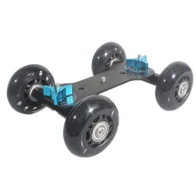 CES-Table Top Dolly Mini Car Skater Track Slider Super Mute for DSLR Camera Camcorder Black