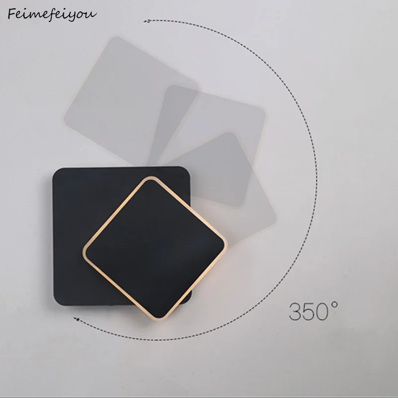Comprar decoracion hogar moderno Lámpara de pared LED lámpara giratoria de 360 grados enchufe redondo en el punto de la pared para escaleras sala de estar dormitorio luz de pared iluminación giratoria