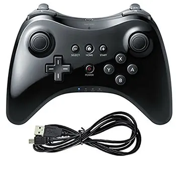

HOT High Quality Ergonomic Layout Wireless Classic Pro Controller Gamepad with USB Cable For WiiU FW1S
