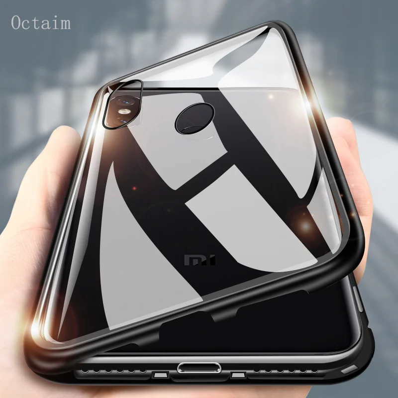 Чехол для Xiaomi 8 Mi8 чехол задняя крышка пластиковая рамка стекло Магнитная