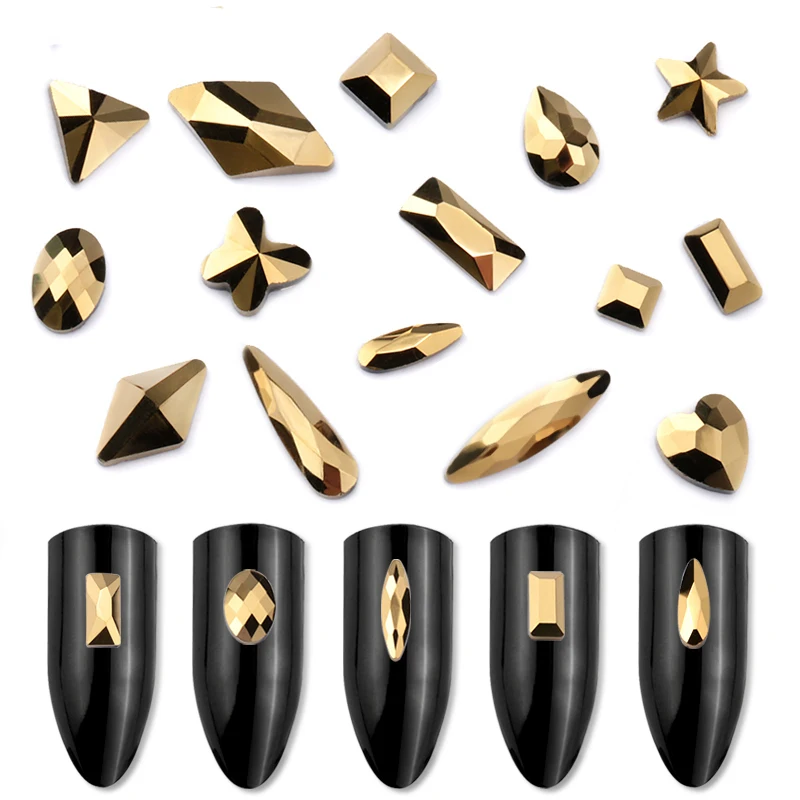 20 шт Аурум кристаллы для ногтей алмаз СТРАЗА под Камень Золото Ретро дизайн стеклянные стразы для 3D украшения для ногтей Поставки Ювелирных Изделий