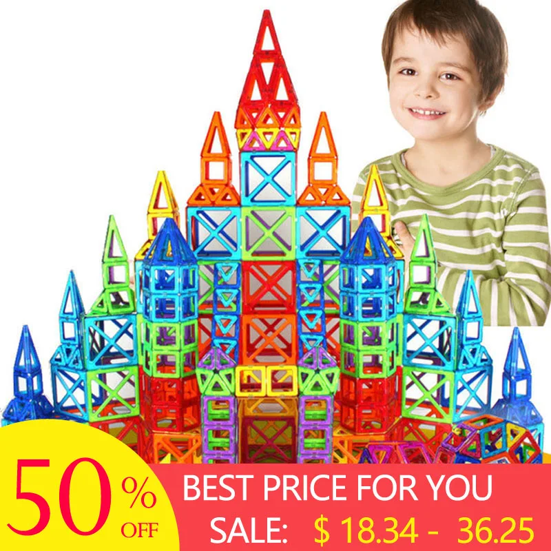 Miglior Nuovo 184pcs Mini Magnetico Del Progettista di Costruzione Modello di Serie e Costruzione di Giocattoli di Plastica Blocchi Magnetici Giocattoli Educativi Per I Bambini Il Regalo