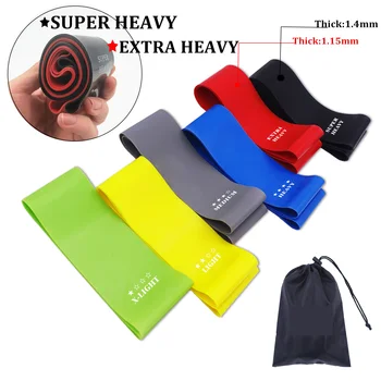 

Set of 6 Thick Heavy Resistance Loop Bands Fitness Gum for Legs Glutes Crossfit Pilates Expander Workout Strength Exercise Band