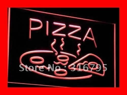 

i004 Pizza Cafe NR Enseigne Lumineuse LED Neon Light Light Signs On/Off Switch 20+ Colors 5 Sizes