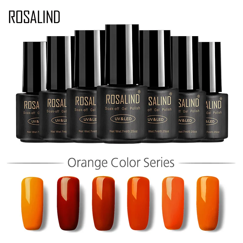 

ROSALIND Gel 1S 7ML Orange Color Series Nail Gel Polish Elegant Vogue Lacquer Nail Art Manicure UV Led Professional Gel Polish