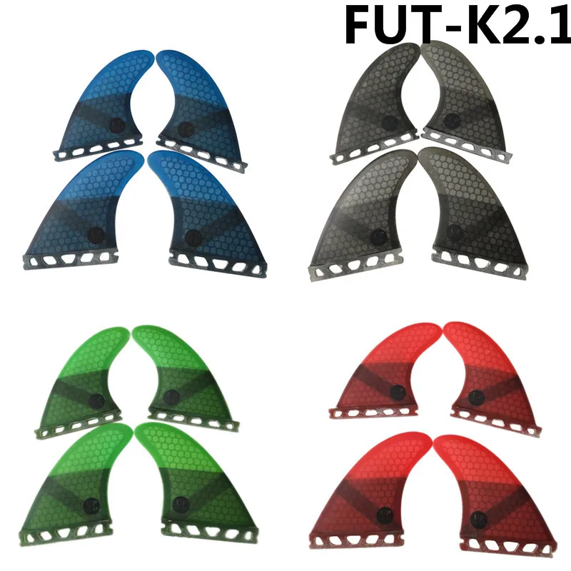 Future K2.1 плавники для серфборда Quad-плавник с Сотами из стекловолокна для серфинга 4 в наборе 4 цвета