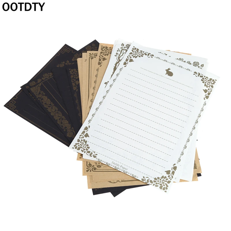 

8 Sheets Vintage Retro Design Writing Stationery Paper Pad Note Letter Set