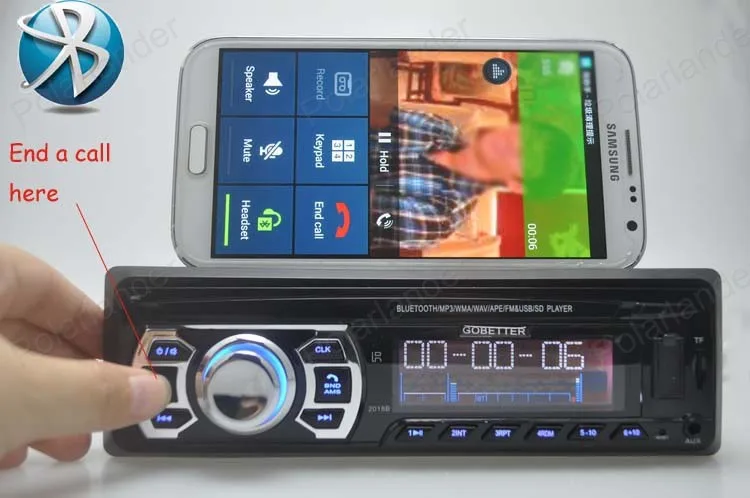 Автомобильный радиоприемник MP3-плеер Авто Аудио Стерео 12 В Поддержка Bluetooth SD FM AUX USB In-Dash Громкая связь Звонок Телефон За