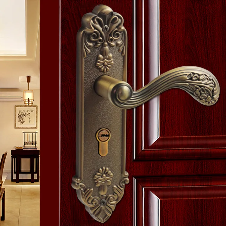 

2018 Direct Selling Real Padlock Free Shipping Indoor Quiet Bedroom Toilet Door Lock Bronze Hand Type Room Solid Wood Of Home
