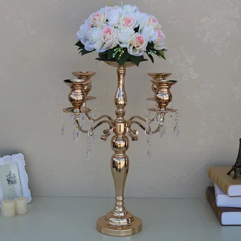 

European wedding props Decoration creative flower road lead candlestick romantic atmosphere layout supplies metal crafts 10pcs