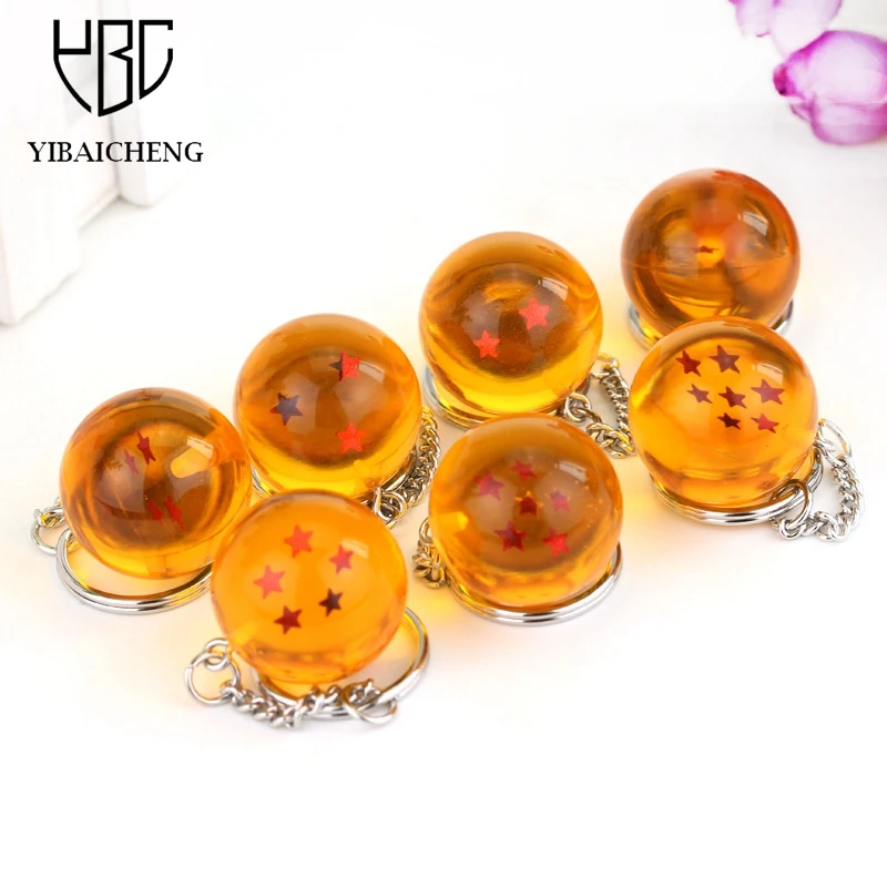 

7 Pcs Anime Dragon Ball Z 7 Stars Ball Resin Keychain Pendant 2.7/3.5/4.5cm Anime Figures Toy Birthday Present Fans Collection