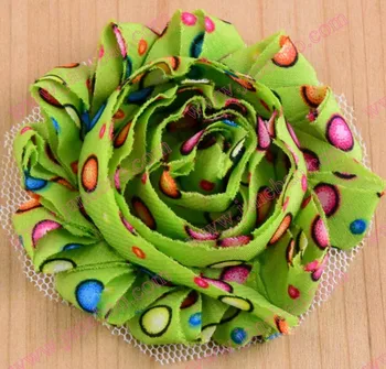 

Free shipping 300pcs 2.5" chic shabby frayed chiffon flowers clips,chiffon Rosette flowers Kids Hair Accessories