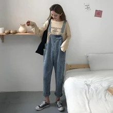 Весенний женский корейский вариант свободного винтажный комбинезон с высокой талией широкие брюки длиной до щиколотки