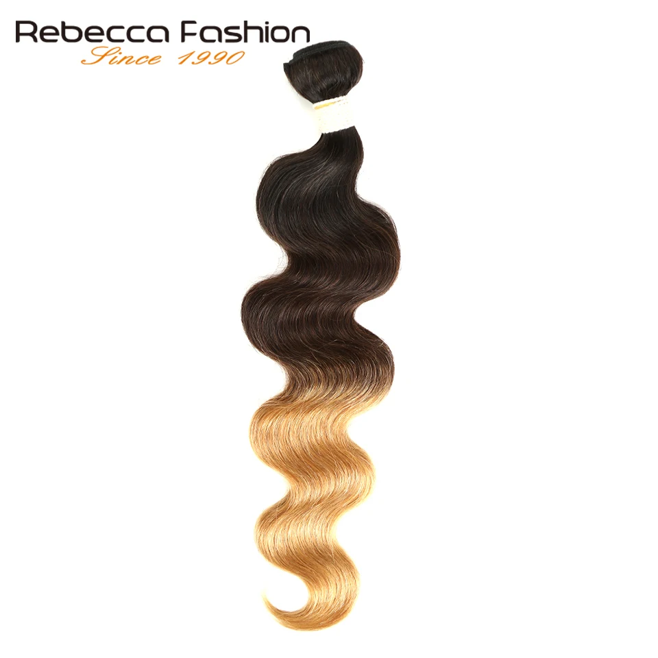 Rebecca Ombre Three Tone Human Hair Bundles 1/3/4 Pcs Non Remy Malaysian Body Wave Bundles Deals Color 1B/4/27# 1B/4/30#
