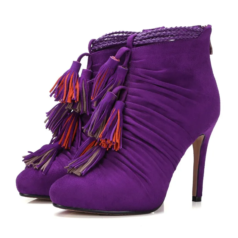 

Thin Heels 9.5cm hight woman casual shoes  Nubuck Leather ladies woman shoes Pointed Toe ankle boots