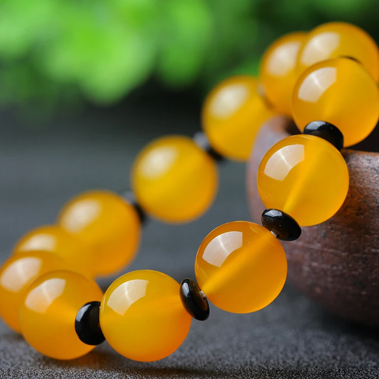 

Natural agate bracelet Men and women big beads beads bracelet cb61#