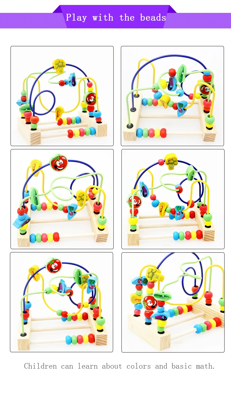 Brinquedo de Madeira de Matemática Educacional para as para as Crianças do Bebê Contando Círculos Ábaco Talão Labirinto Fio Montanha Russa Montessori Crianças do Bebê 8 Cheap Brinquedos mat.
