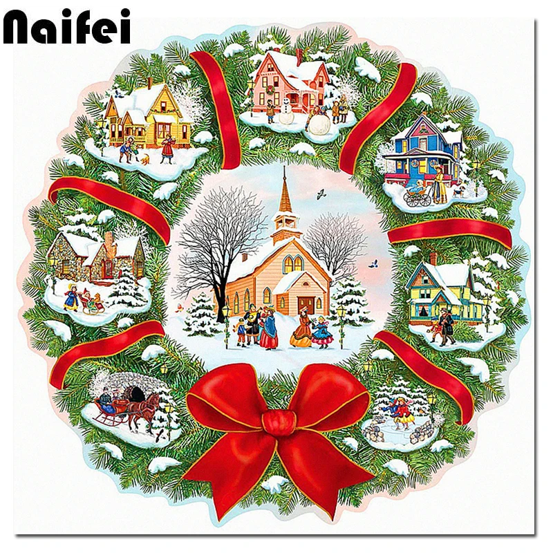 

Full square/round 5D DIY diamond painting "christmas house "3D embroidery pattern cross stitch kit mosaic home decor gift
