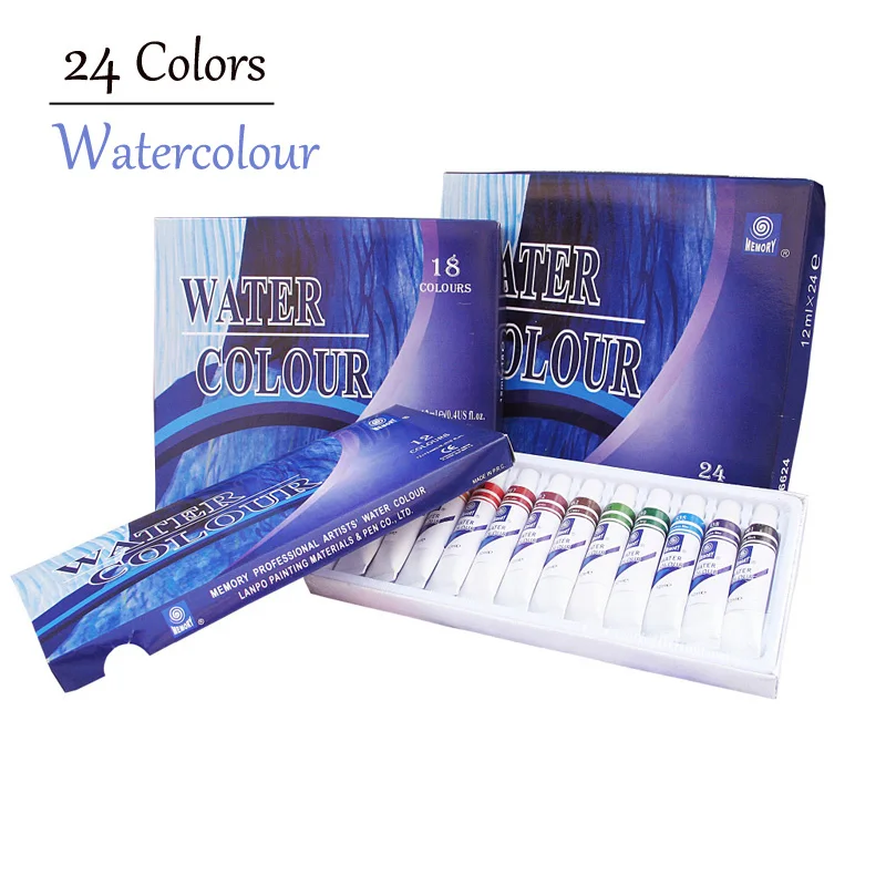 

12/18/24 colors 12 ML Watercolor paint sets drawing Gouache paint for fabric set Drawing Art supplies For children