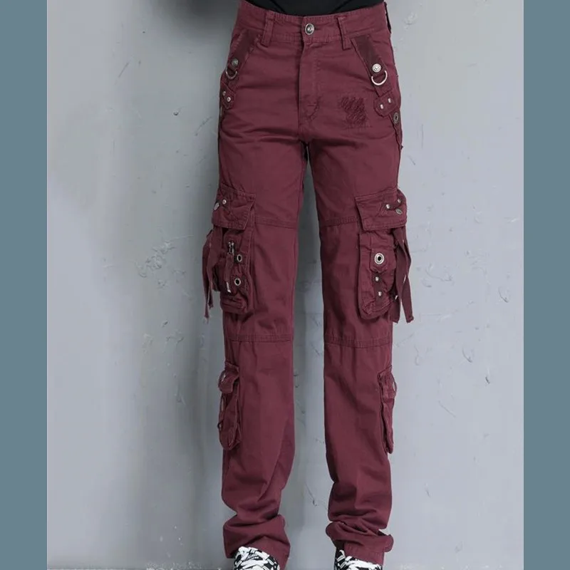 Весна-Осень, женские и мужские армейские брюки, комбинезоны, джинсы для девушек, свободные прямые брюки-карго с несколькими карманами