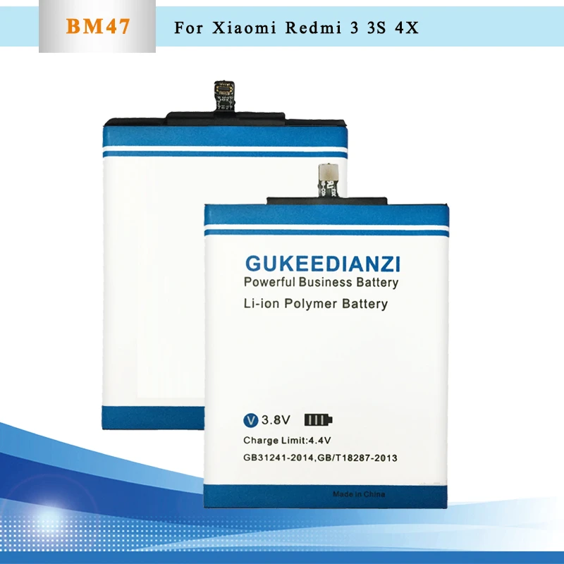 

GUKEEDIANZI Mobile Phone Replacement High Capacity 4000mAh Battery BM47 (Short Cable) For Xiaomi Redmi 3 Pro 3S 3X 3pro 5.0 Inch