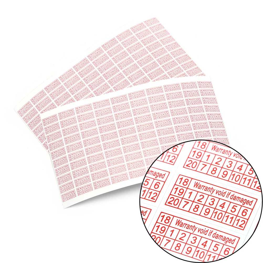 2 листа хрупкая наклейка если удалены гарантия пустые стикеры гарантия наклейка- год Прямоугольная форма хрупкая этикетка