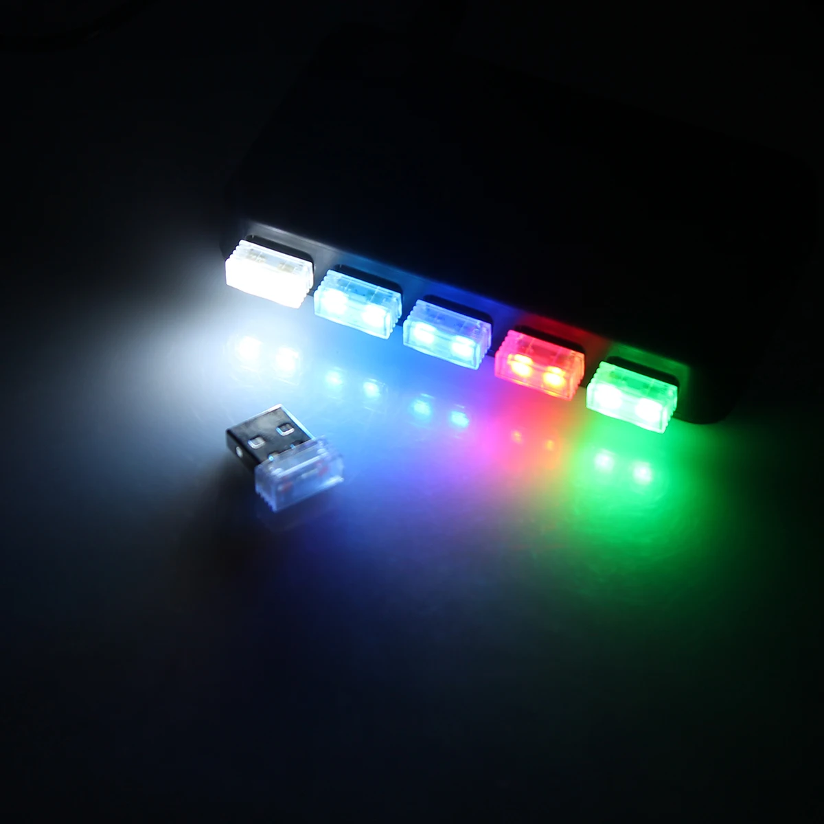 USB мини светодиод машины атмосферные огни прикуривателя декоративные