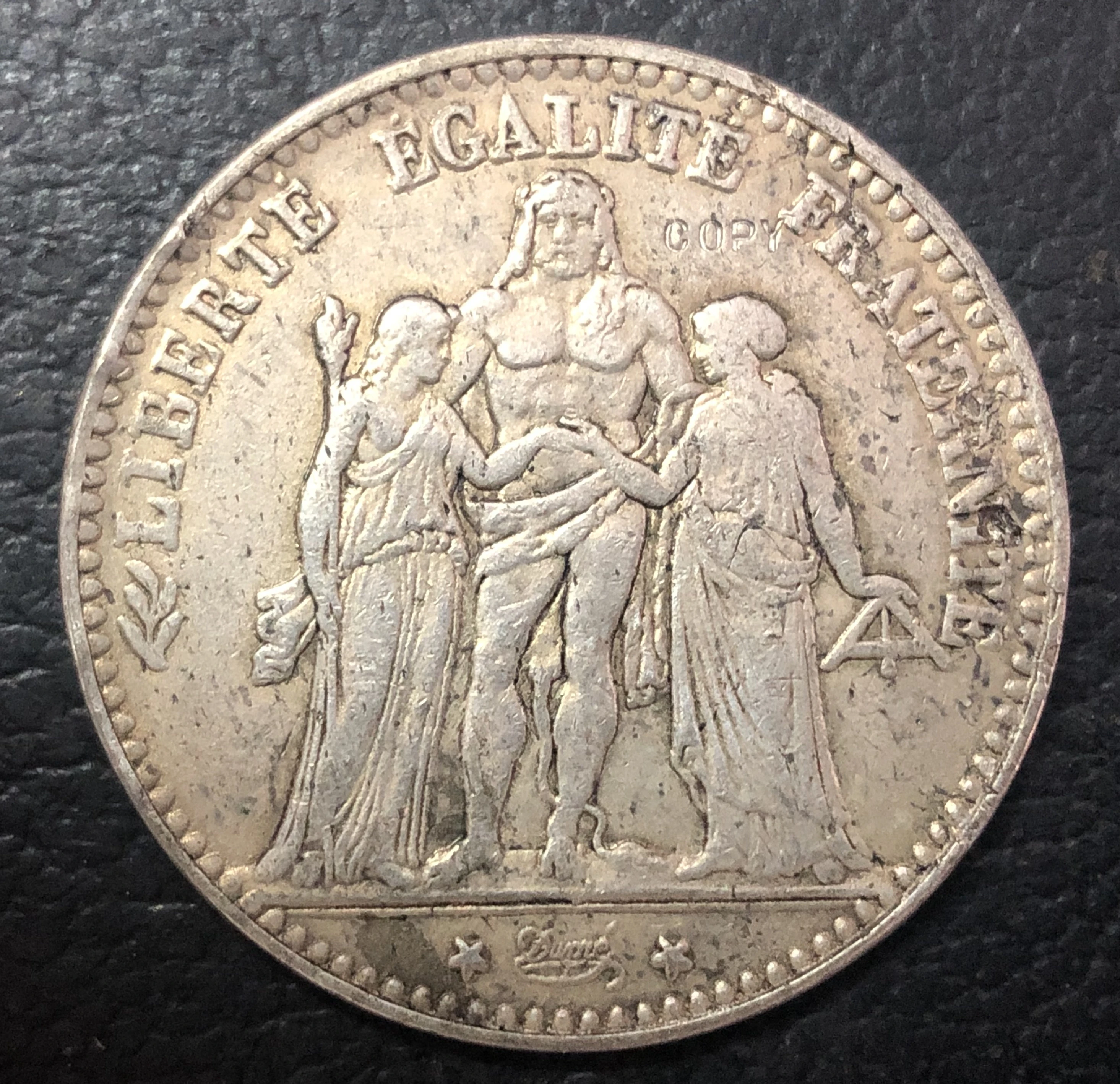 Buy 1877 France 5 Francs Silver Plated Copy Coin from