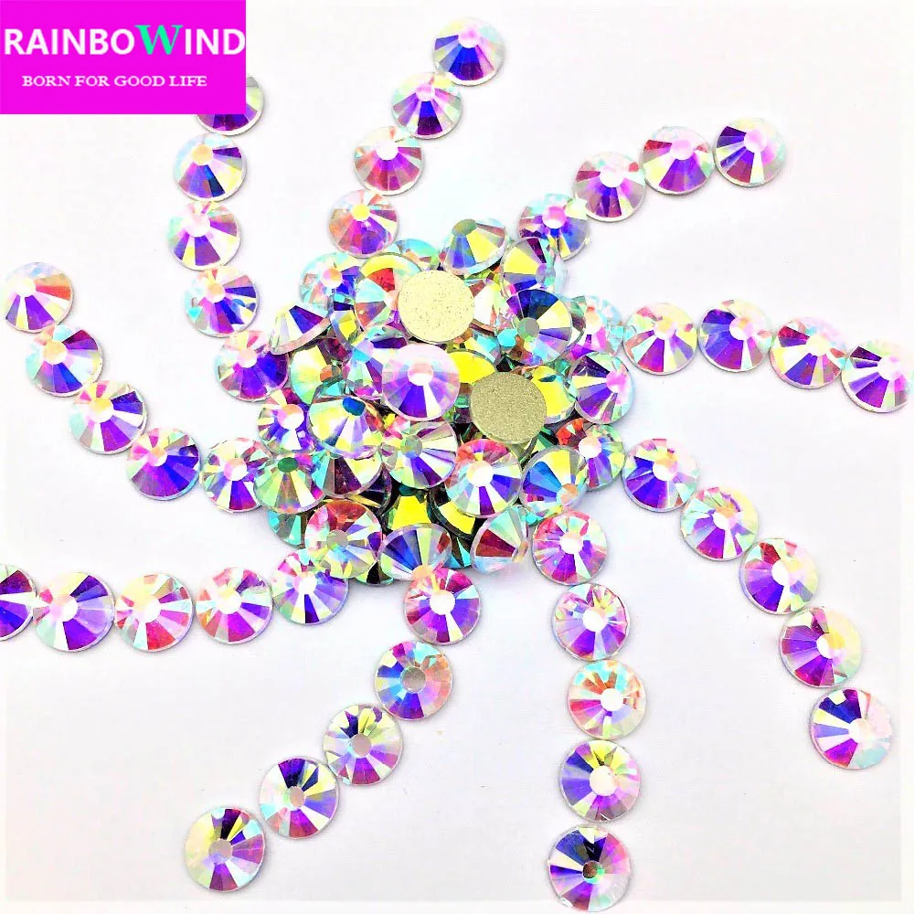 

New arrival, 1440PCS AAA Quality Nail art Rhinestones Flat Back Non Hot Crystal whiteAB nail art non Hotfix glitter Rhinestone