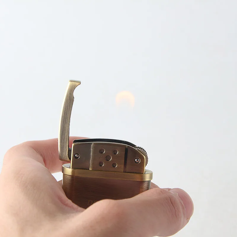 Аксессуары для сигарет модные новые газовые зажигалки с бутаном винтажная откидная крышка шлифовальный круг металлическая зажигалка HY-263