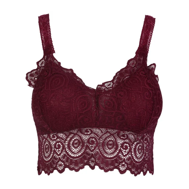 

Lace Bra Women Sexy Lingerie Backless Bralette Super Gathering Push Up Bra Crop Top Wireless Seamless Padded Bras for Women F3