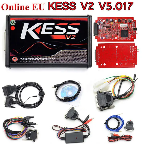 Красный ЕС онлайн Kess V2 V5.017 программное обеспечение V2.47 OBD2 менеджер Тюнинг Комплект красный KTAG K-TAG V7.020 без жетона лимит мастер ЭКЮ программист - Цвет: KESS V2 V5.017 V2.47