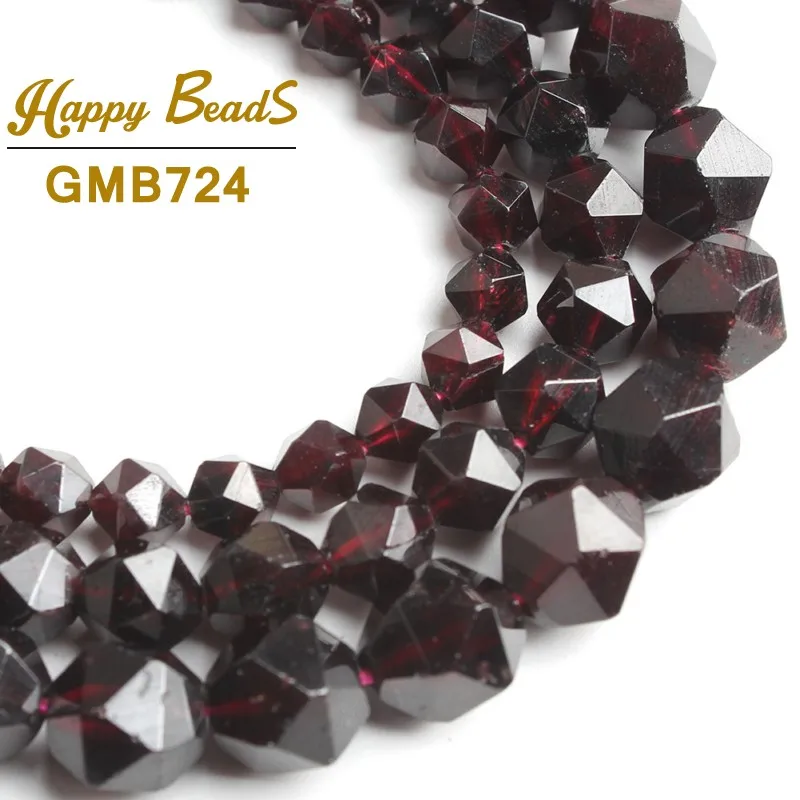 

Natural Faceted Red Garnet Stone Beads Gem High Quality Loose Spacer Bead For Jewelry Making DIY Bracelet 15''Strand 6/8/10mm