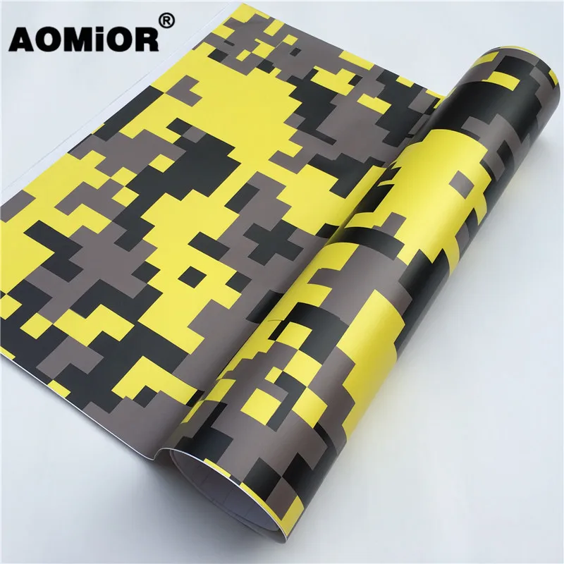 Yellow Digital Camo Vinyl Wrap Film (14)