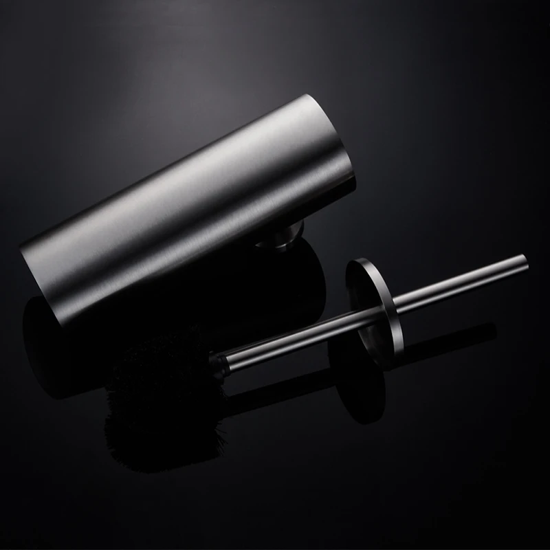 Toilet Brush Holder Set Wall Mounted Stainless Steel Wire Drawing WC Brush Holder Creative Modern Toilet Bowl Brush Black Toilet Brush Holder Set Wall Mounted Stainless Steel Wire Drawing WC Brush Holder Creative Modern Toilet Bowl Brush Black
