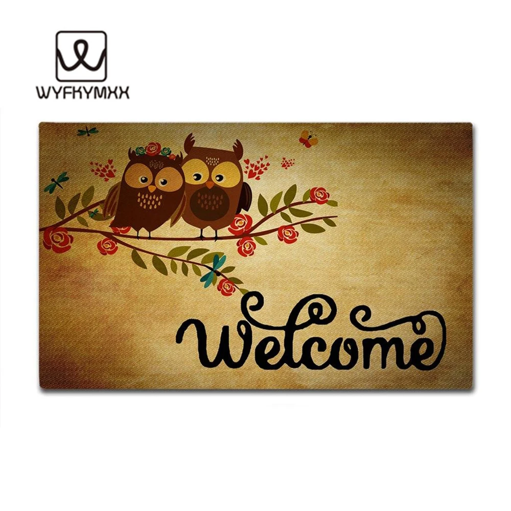 TC2 23.6 * 15.7 inch Door Mats Decorative Doormat 23.6 * 15.7 inch s Funny Cute Cartoon Owls Custom Non Slip Indoor/Outdoor Multifuntional Doormat 