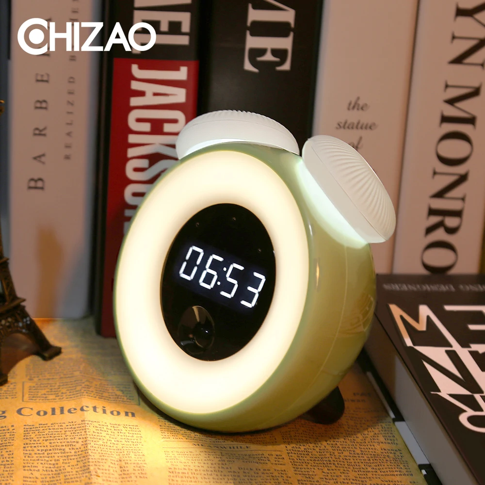 

CHIZAO Multifunction Clock LED light Creative intelligent sensor light Touch Dimming Nightlight Snooze Alarm Clock USB Charging