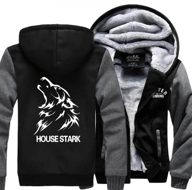 2017 Весна Зимняя мужская толстовка с капюшоном Толстовка Игра престолов House Stark утолщаются hooide куртка на молнии Мужская спортивная одежда в с... 2017 Весна Зимняя мужская толстовка с капюшоном Толстовка Игра престолов House Stark утолщаются hooide куртка на молнии Мужская спортивная одежда в с...