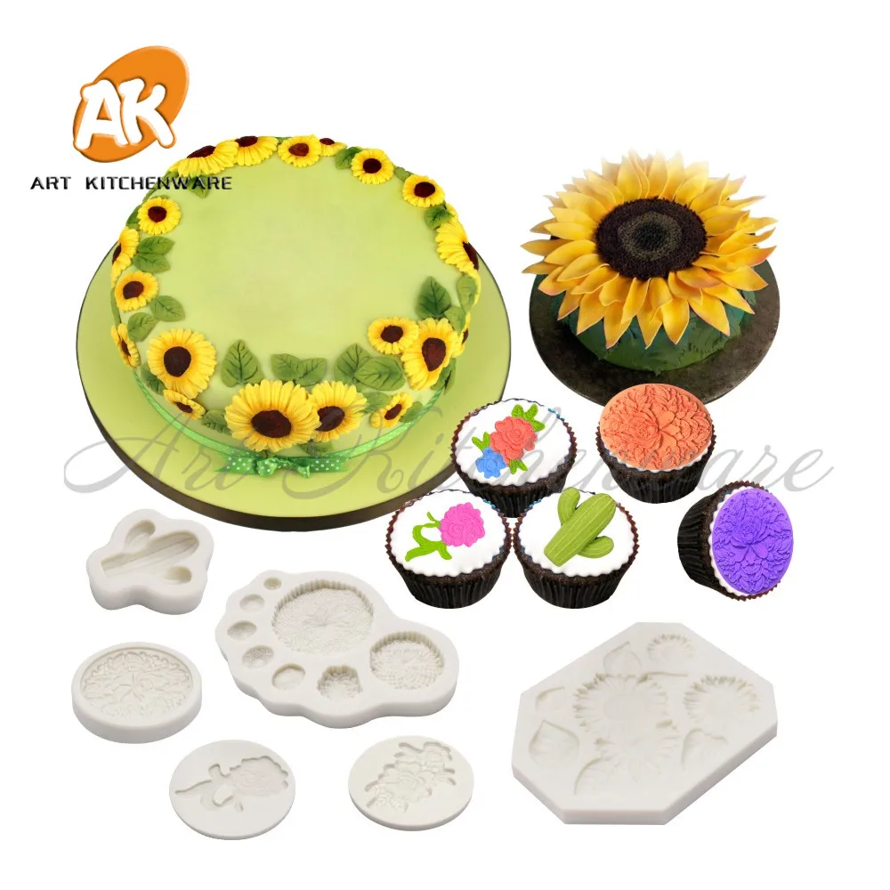 

Flowers Decorating Mold Fondant Impression Flower Mould Cake Decorating Tool Sugarcraft Cake Molds Baking Accessories Bakeware