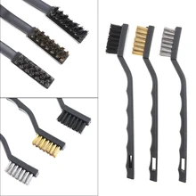 3 шт./компл. мини-нейлон/Нержавеющая сталь/латунные щетки, используемые в очистки Краски/Ржавчина/грязи