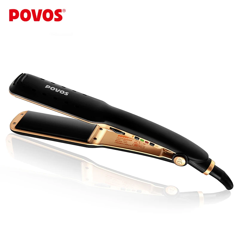 

POVOS Beauty Product For Women Hair Straightener Plate Irons 7 Different Temperature Setting Wet and Dry Styling Tools PR2028