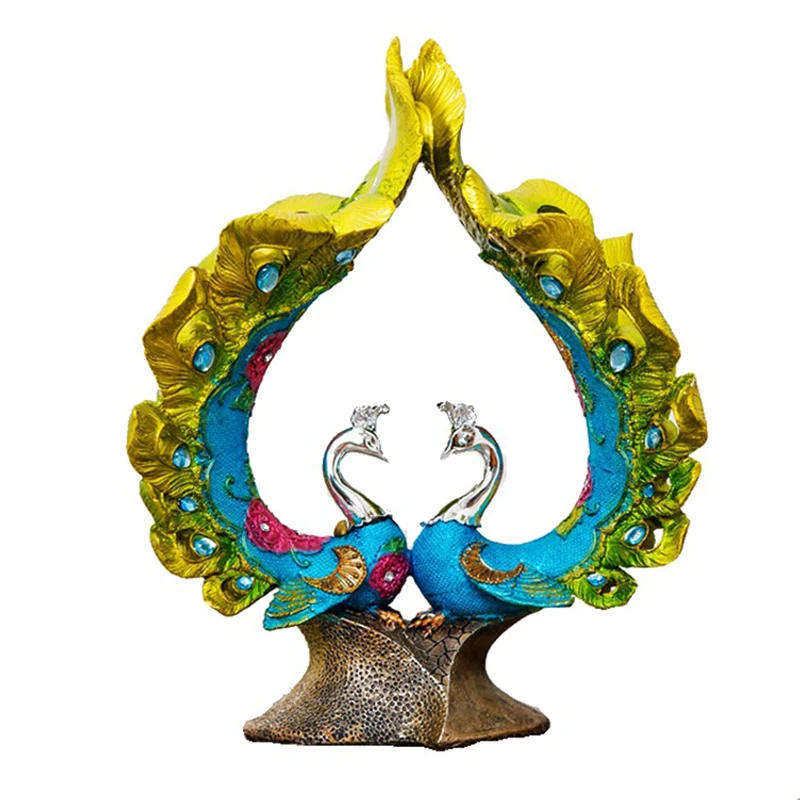 Goede Europese Liefde Paar Pauw Beeldjes Home Wijnkast Decoraties Hars Ambacht Ornament Huwelijksgeschenken Romantische Home Decor