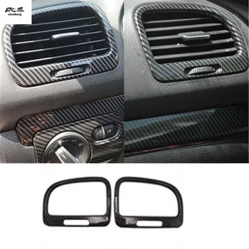 

1lot Car stickers ABS carbon fiber grain front both sides air conditioning outlet cover for 2009-2013 Volkswagen VW golf 6 MK6
