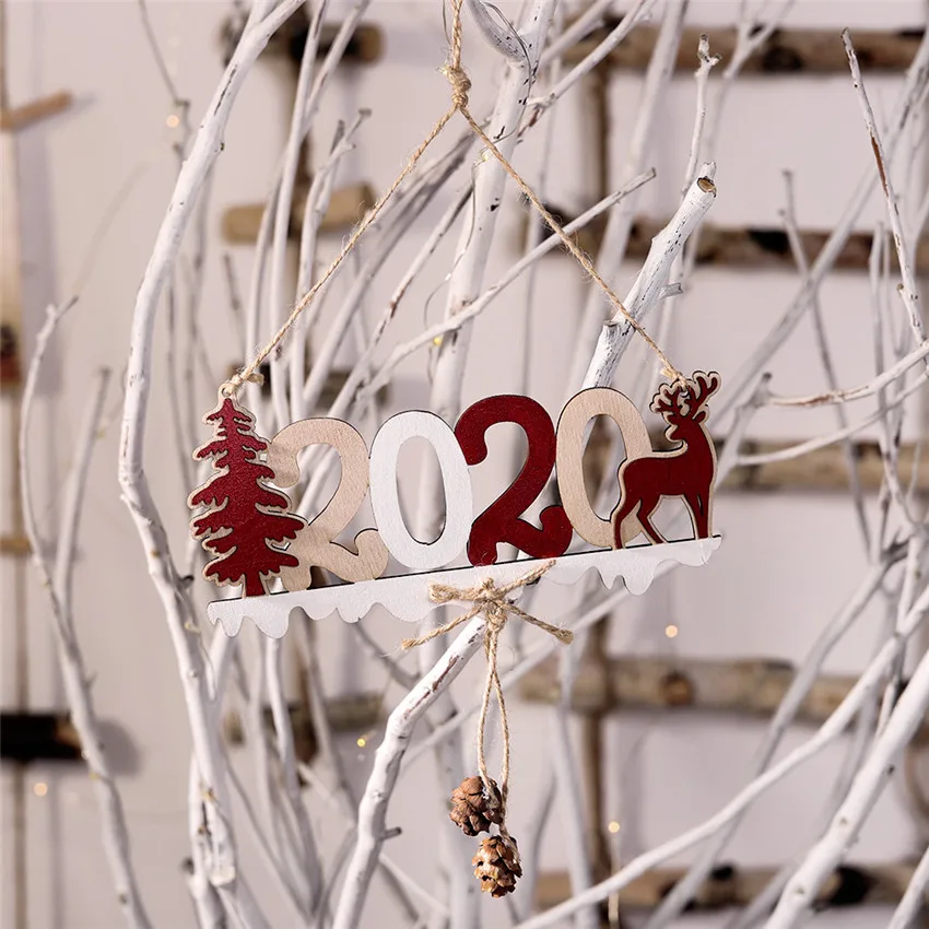 Новогодняя табличка с алфавитом, рождественские полые украшения, подвесная подвеска на дверь, рождественские украшения, деревянная подвеска