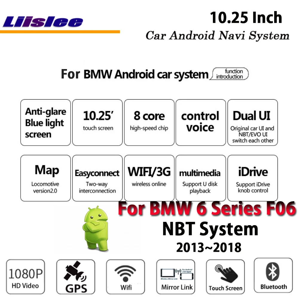 Best Liislee 10.25 Inch Android Multimedia For BMW 6 Series F06 M6 NBT 2013~2018 Stereo Car BT Carplay GPS Navi Map Navigation System 2