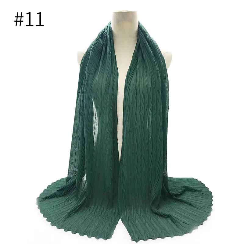 1 шт. женский шарф простые складные Макси шарфы форма сплошной шаль пэчворк дизайн мягкий мусульманский хиджаб роскошный бренд 10 шт./лот - Цвет: 11