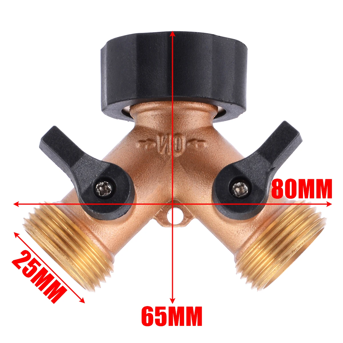 Hose Pipe Splitter 3/4 Inch Brass 2 Way Valve Splitter Hose Pipe Adapter Connector Tap Gardening Irrigation Tool Mayitr
