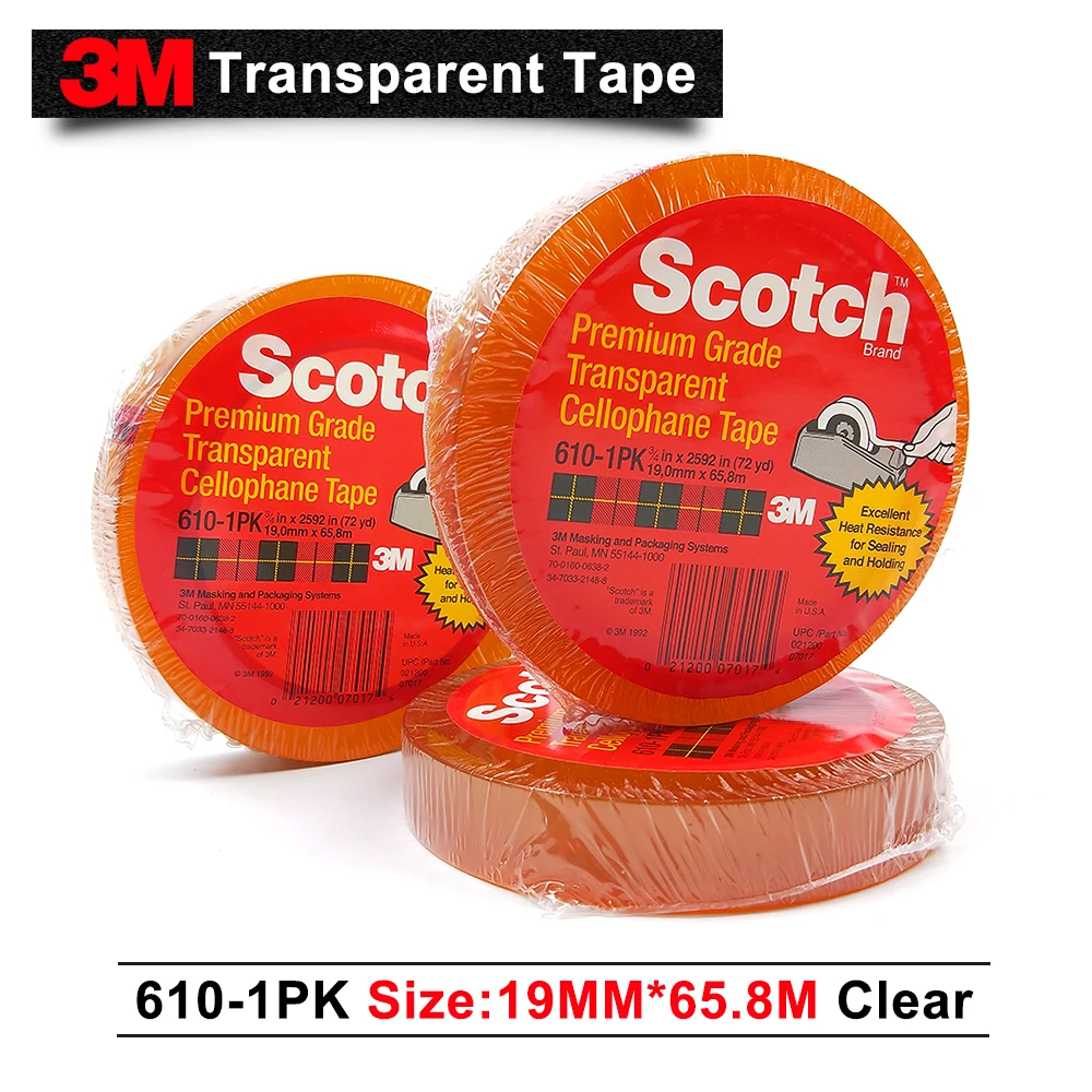 Прозрачная лента для сотового телефона 3 м 610 1PK 19 мм * 65 8 м|tape tape|3m scotch tapetape transparent |